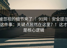 被忽视的细节来了 ｜ 91网｜安全提示这件事：关键点居然在这里？！这才是核心逻辑