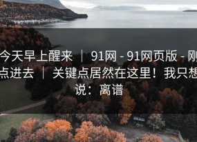 今天早上醒来 ｜ 91网 - 91网页版 - 刚点进去 ｜ 关键点居然在这里！我只想说：离谱